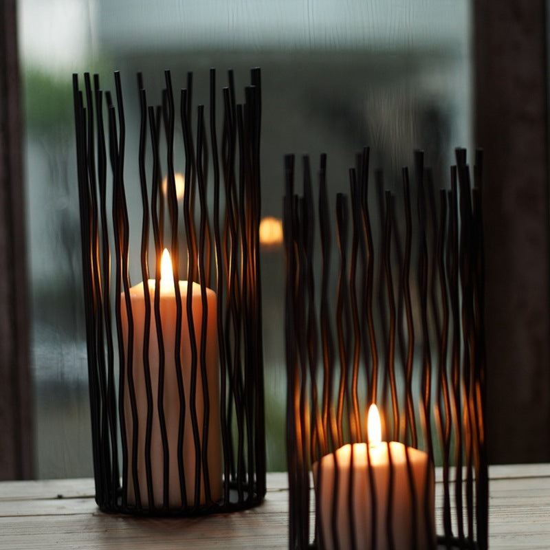 Wrought Iron Geometric Candle Holder - Homura Collections