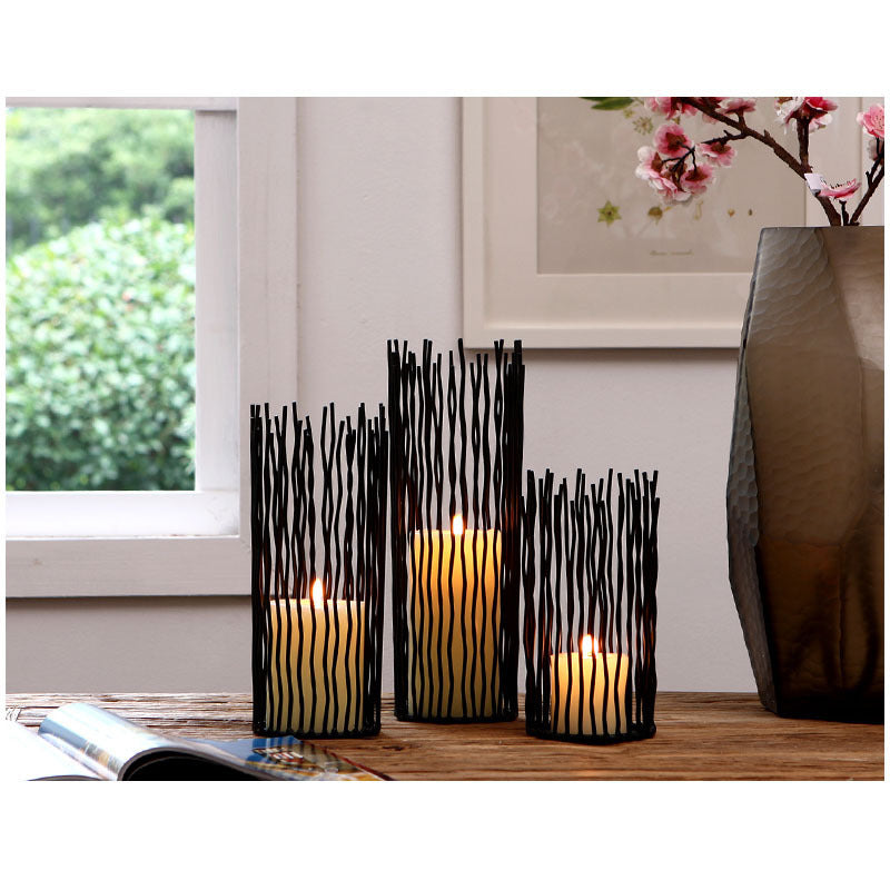 Wrought Iron Geometric Candle Holder - Homura Collections