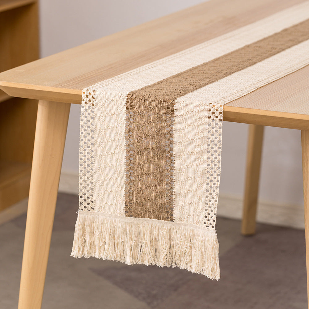 Tassel Hollow Pattern Table Runner