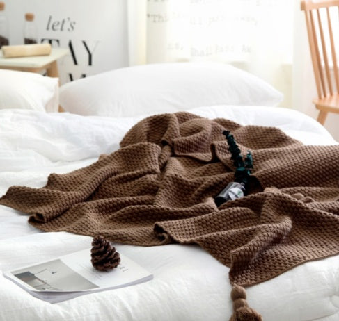 Nordic Fringed Knit Wool Blanket - Homura Collections