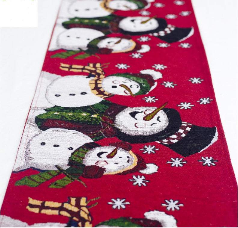 Christmas Elk Snowman Table Runner