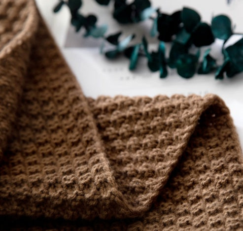 Nordic Fringed Knit Wool Blanket