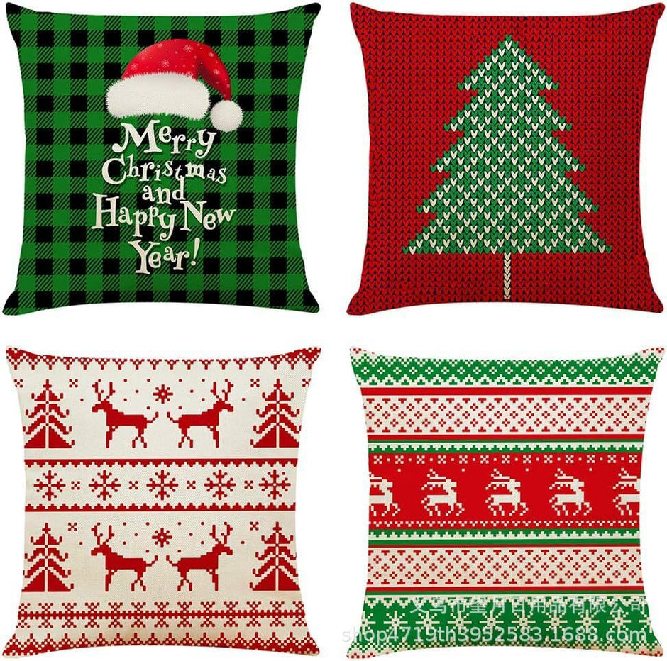 Christmas  Throw Pillow Covers, 18 X 18 Inch - Homura Collections