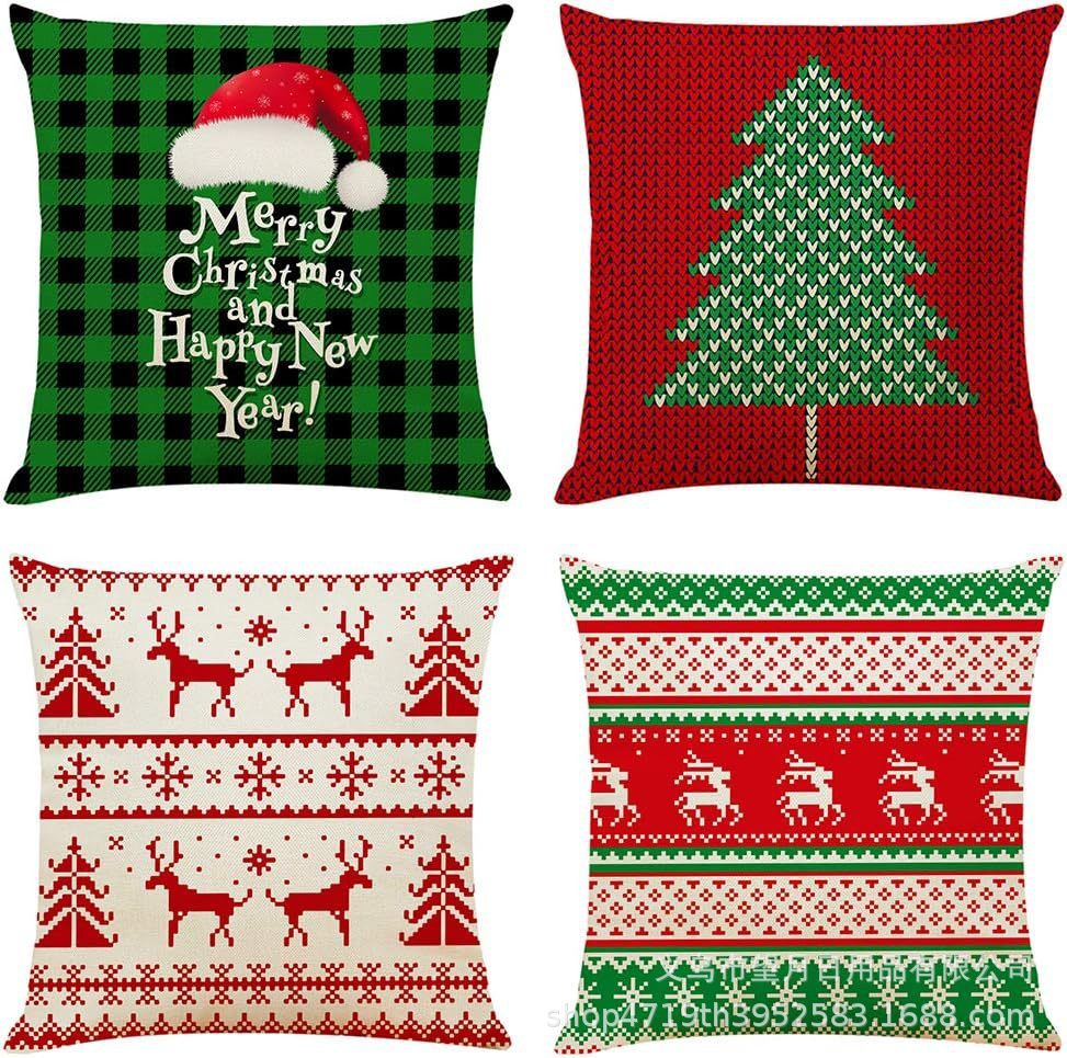 Christmas  Throw Pillow Covers, 18 X 18 Inch - Homura Collections