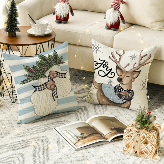 Christmas  Throw Pillow Covers, 18 X 18 Inch