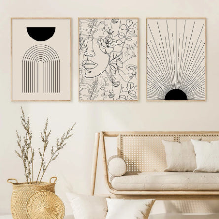 Boho Canvas Abstract Lines