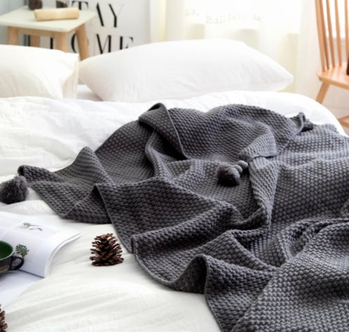 Nordic Fringed Knit Wool Blanket - Homura Collections