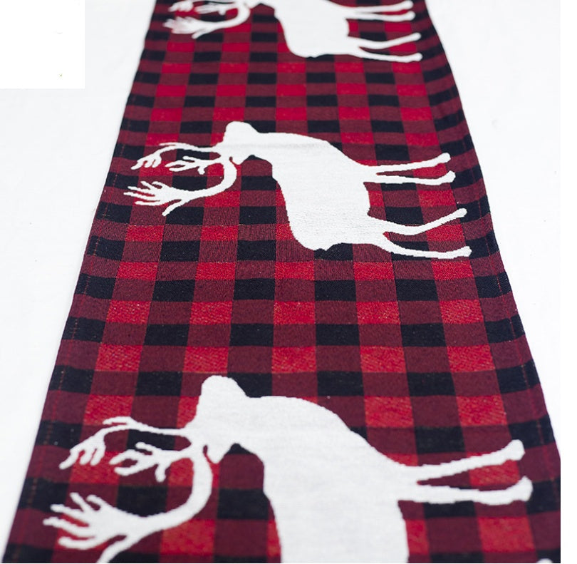 Christmas Elk Snowman Table Runner