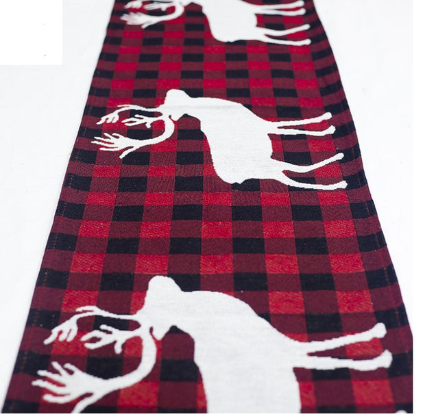 Christmas Elk Snowman Table Runner - Homura Collections