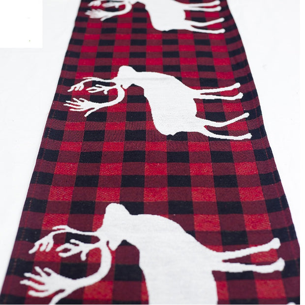 Christmas Elk Snowman Table Runner - Homura Collections
