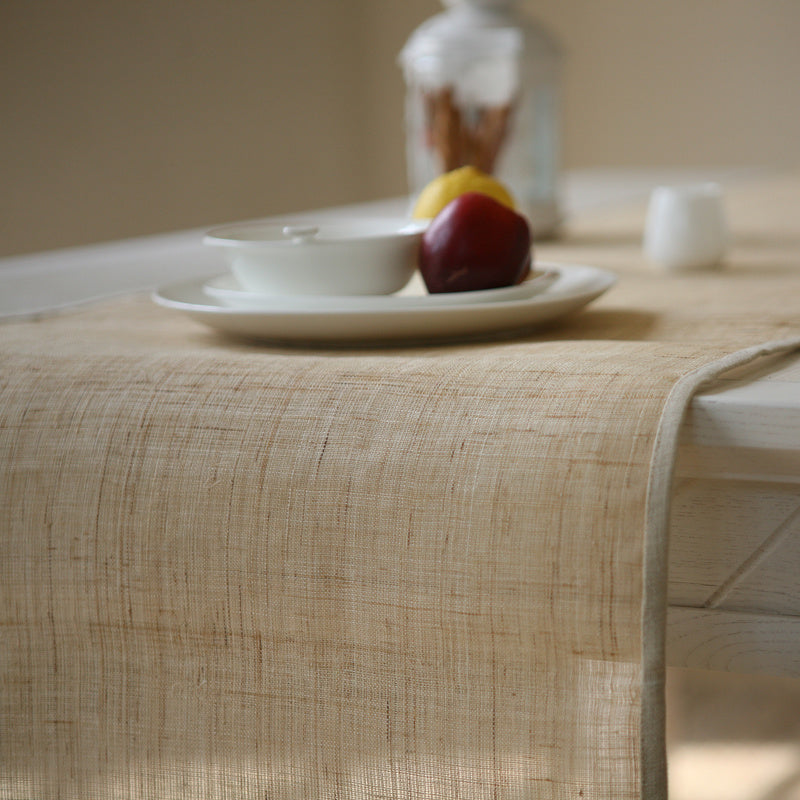 Rustic Handmade Pure Linen Woven Table Runner