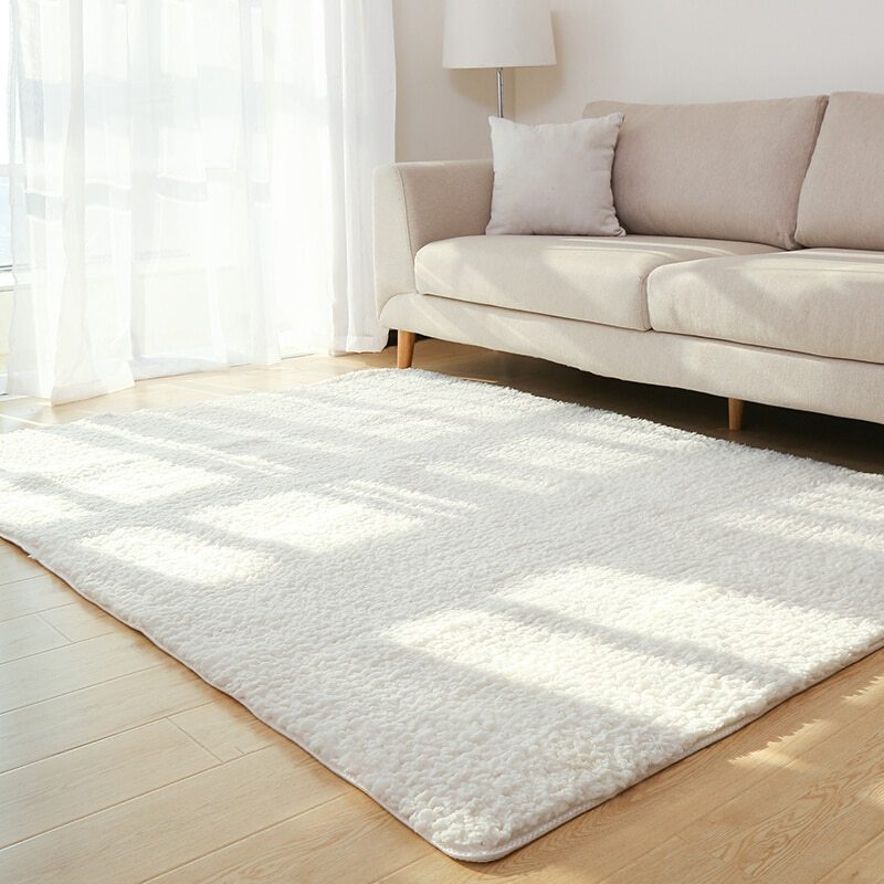 White Fluffy Area Rug