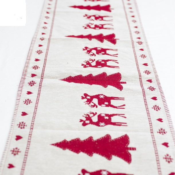 Christmas Elk Snowman Table Runner