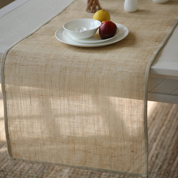 Rustic Handmade Pure Linen Woven Table Runner - Homura Collections