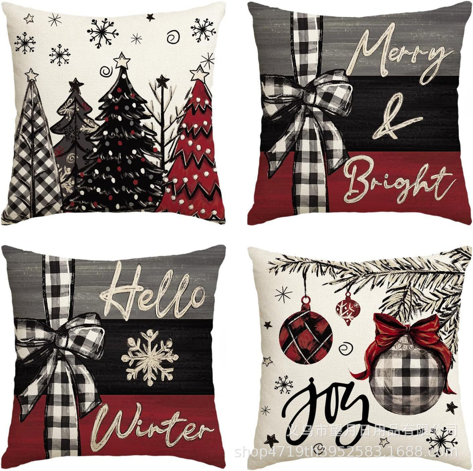 Christmas  Throw Pillow Covers, 18 X 18 Inch - Homura Collections