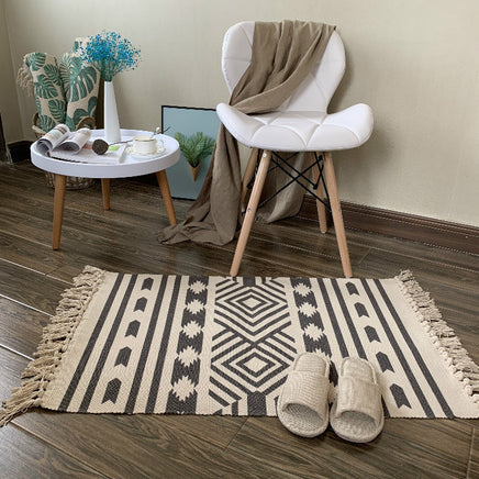 Nordic cotton and linen tassel carpet - Homura Collections