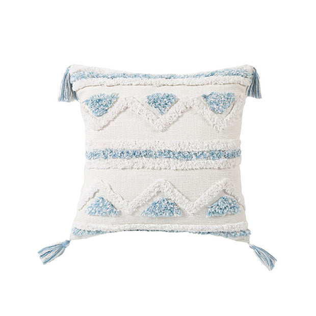 Blue Geometric Tufted Pillow Case - Homura Collections