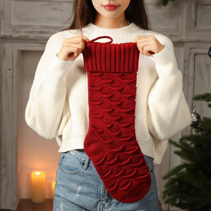 Christmas Gift Bag Decorative Socks Knitted Hanging Decoration - Homura Collections