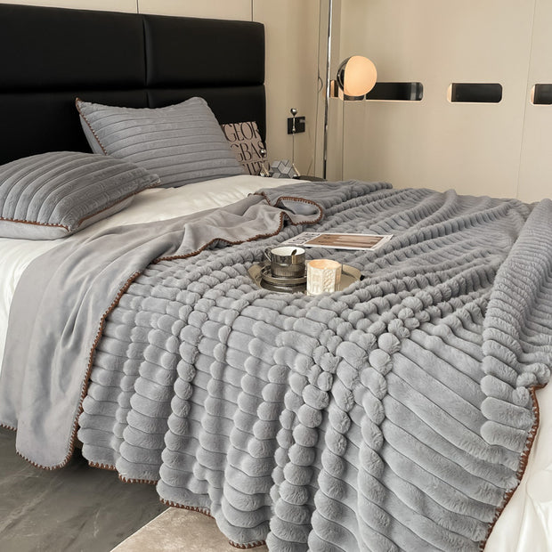 Nordic Light Luxury Rabbit Plush Blanket - Homura Collections