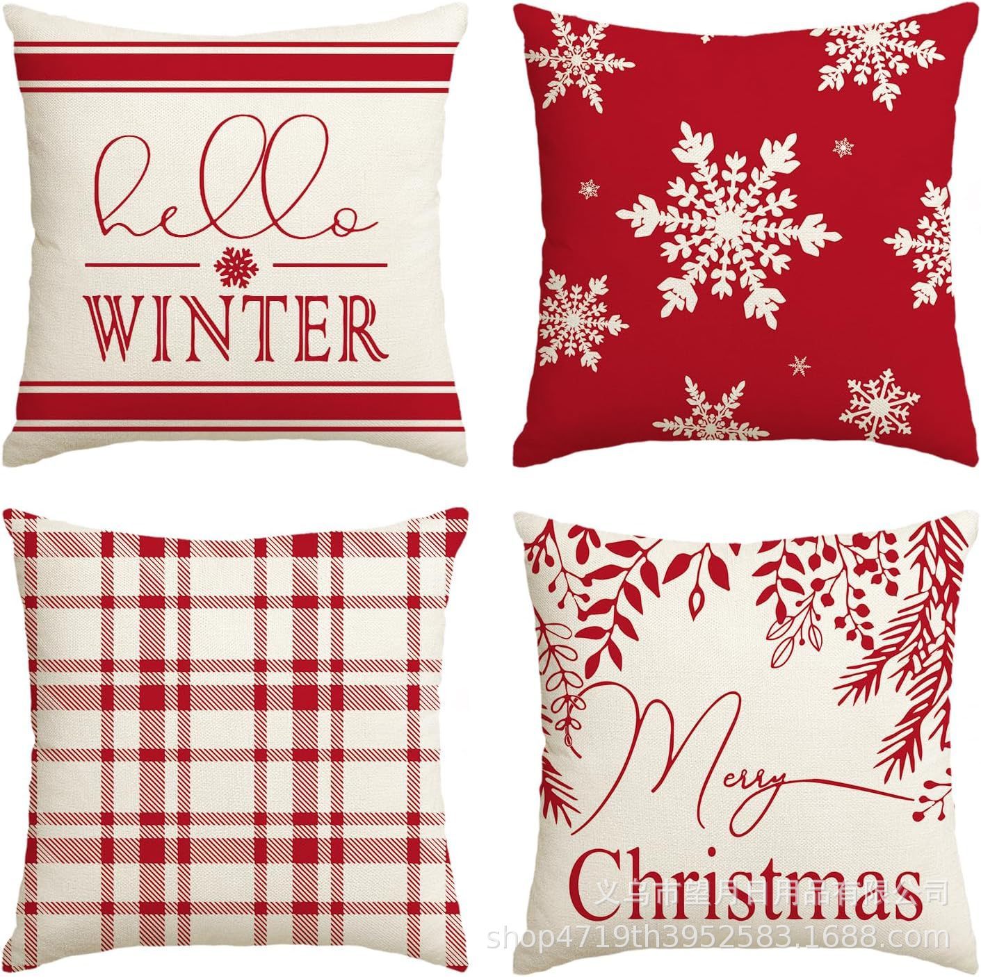 Christmas  Throw Pillow Covers, 18 X 18 Inch - Homura Collections