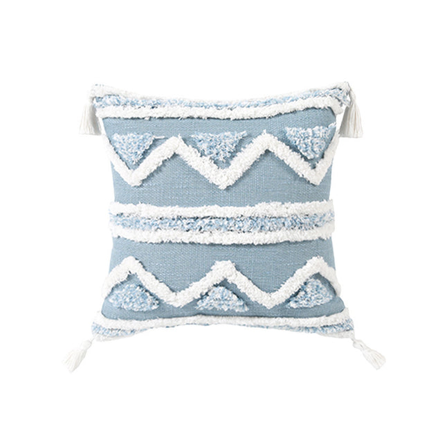 Blue Geometric Tufted Pillow Case - Homura Collections