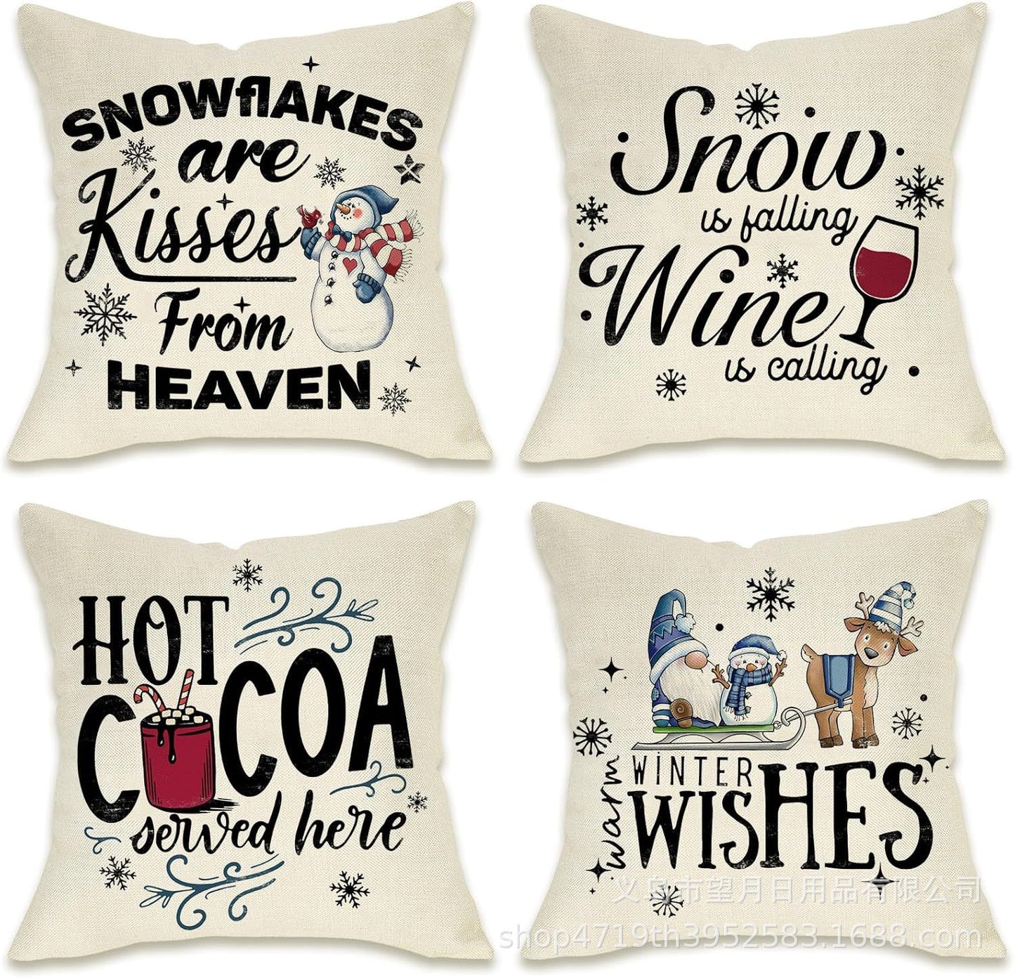 Christmas  Throw Pillow Covers, 18 X 18 Inch