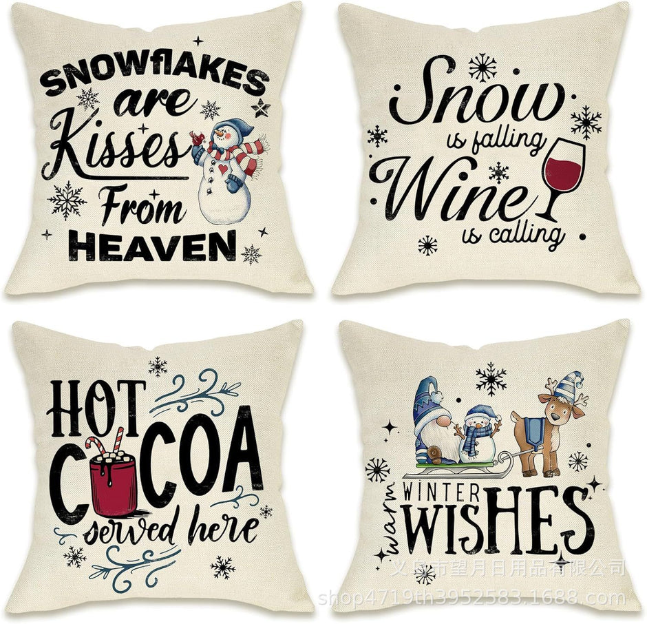 Christmas  Throw Pillow Covers, 18 X 18 Inch - Homura Collections
