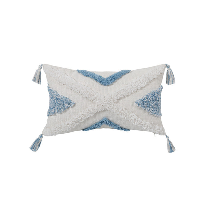 Blue Geometric Tufted Pillow Case - Homura Collections