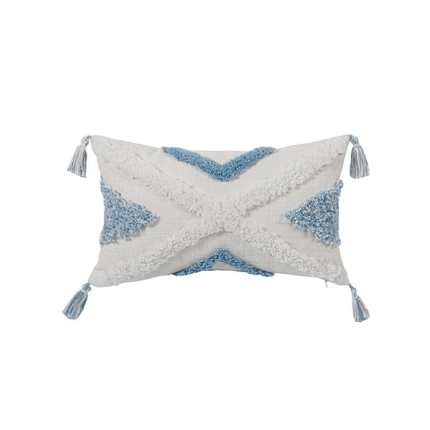 Blue Geometric Tufted Pillow Case - Homura Collections