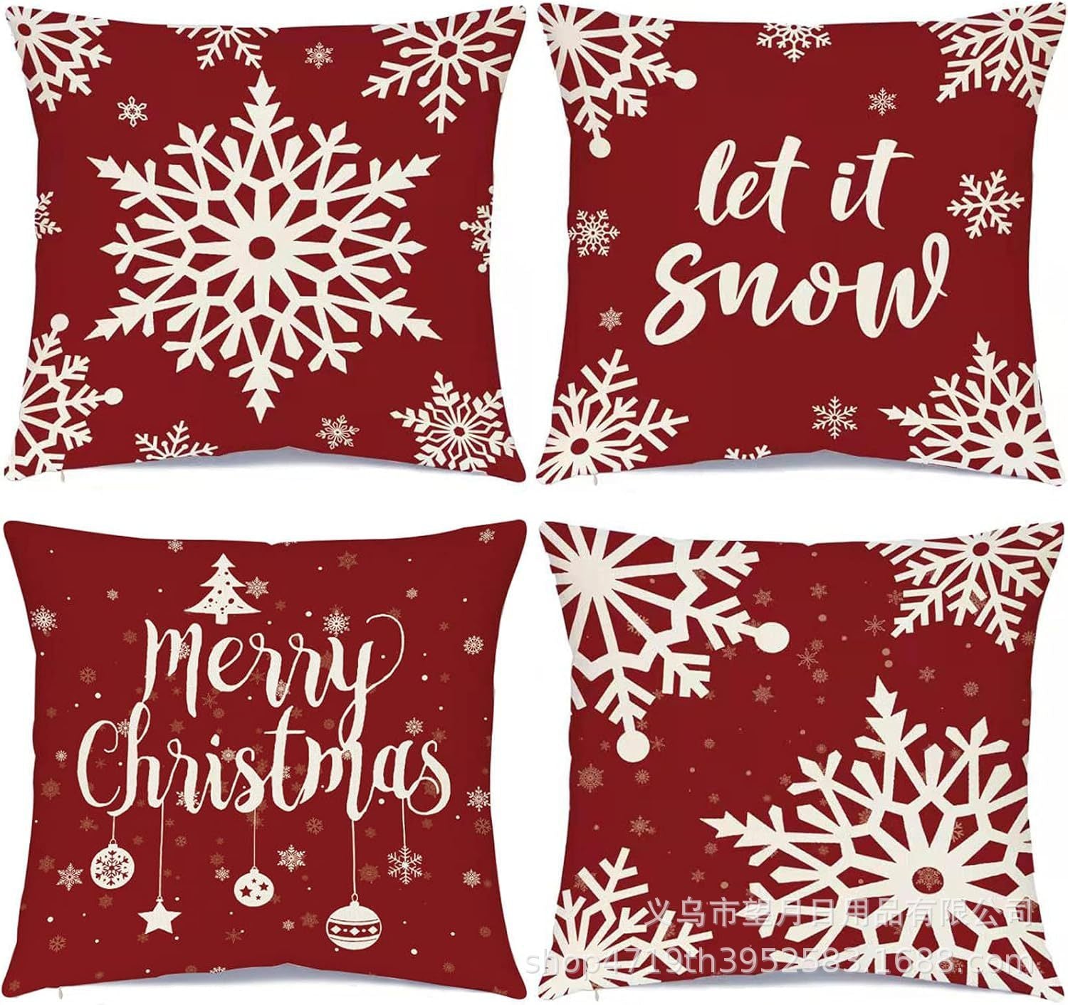 Christmas  Throw Pillow Covers, 18 X 18 Inch - Homura Collections