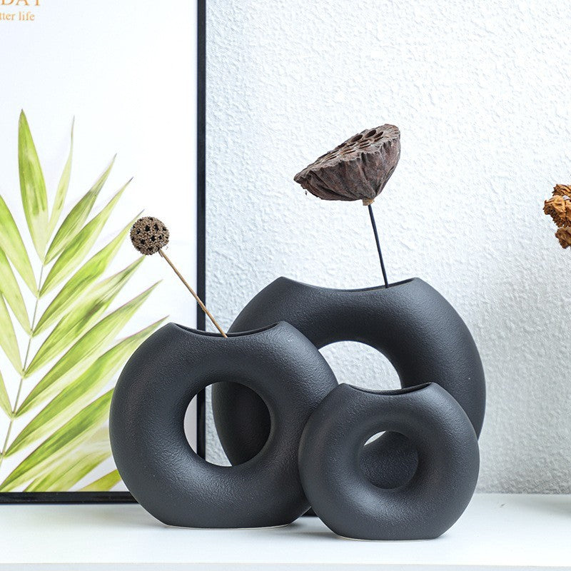 Nordic Style Semi-circle Ceramic Vase - Homura Collections