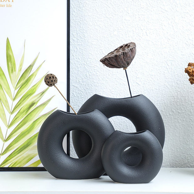 Nordic Style Semi-circle Ceramic Vase - Homura Collections