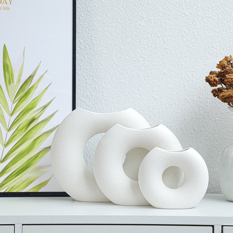 Nordic Style Semi-circle Ceramic Vase - Homura Collections