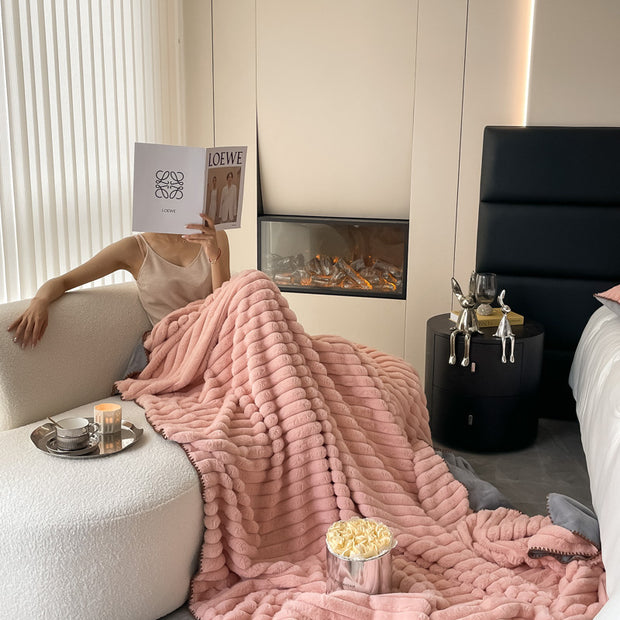 Nordic Light Luxury Rabbit Plush Blanket - Homura Collections