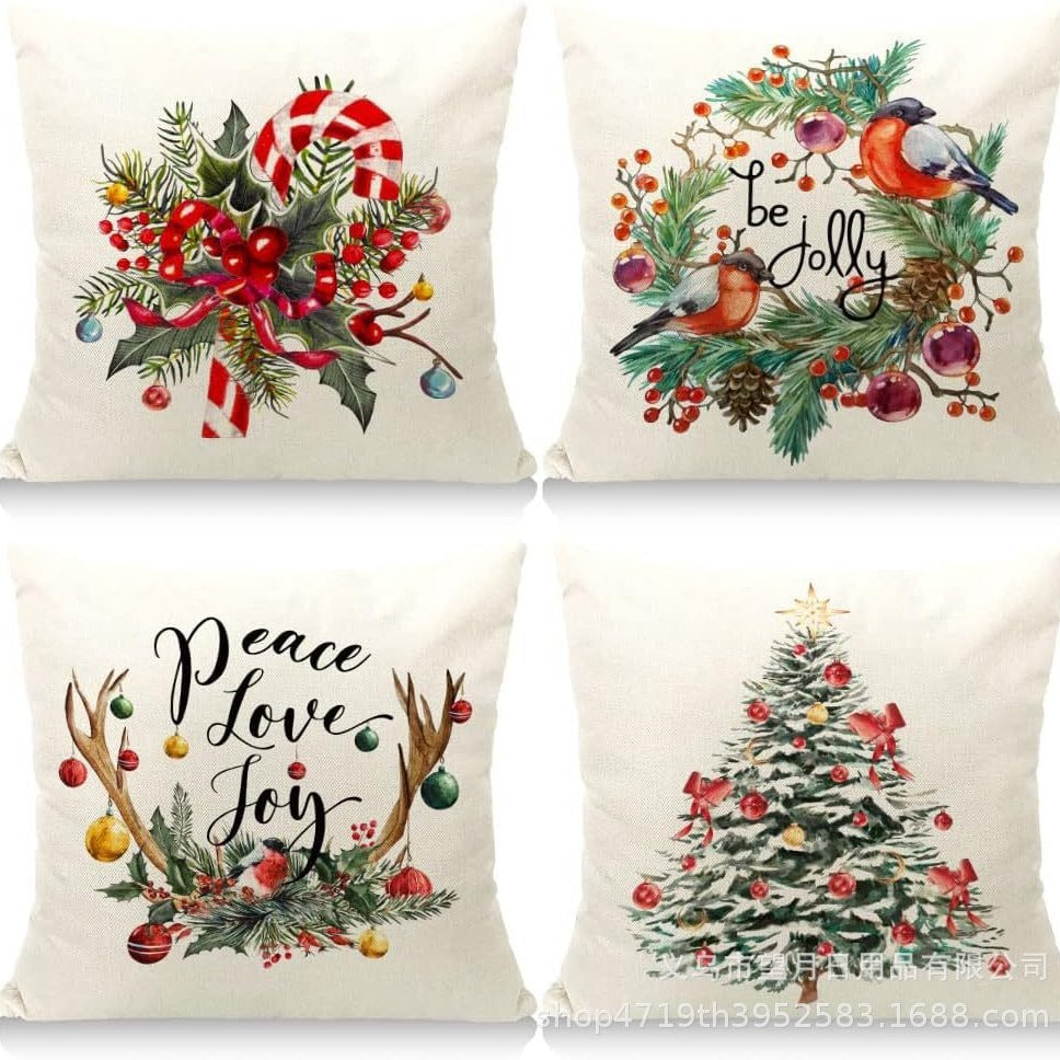 Christmas  Throw Pillow Covers, 18 X 18 Inch