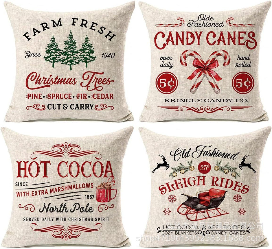 Christmas  Throw Pillow Covers, 18 X 18 Inch - Homura Collections
