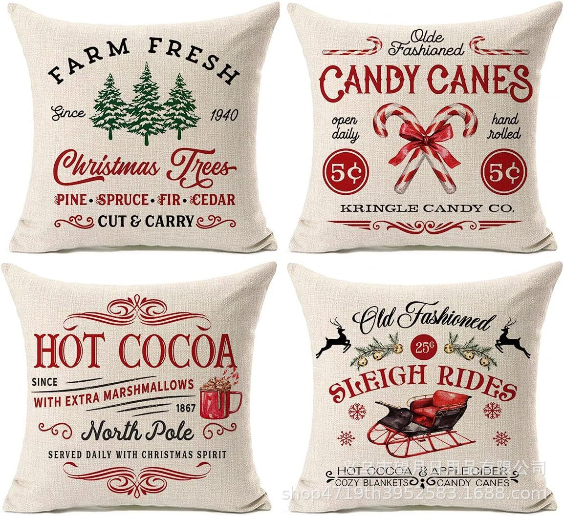 Christmas  Throw Pillow Covers, 18 X 18 Inch - Homura Collections