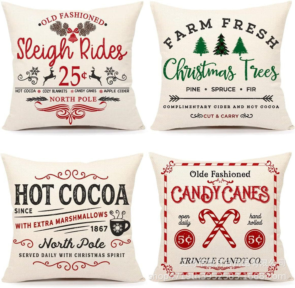 Christmas  Throw Pillow Covers, 18 X 18 Inch - Homura Collections