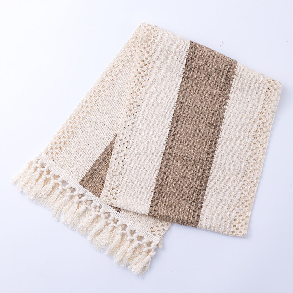 Tassel Hollow Pattern Table Runner